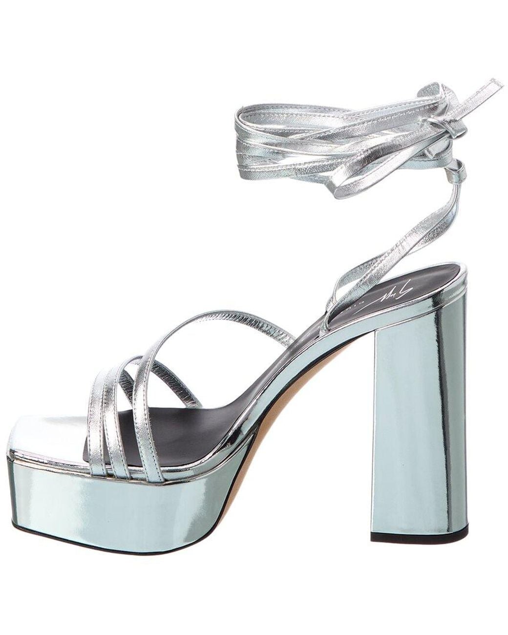 Giuseppe Zanotti Metallic Blasvegas Leather Platform Sandal