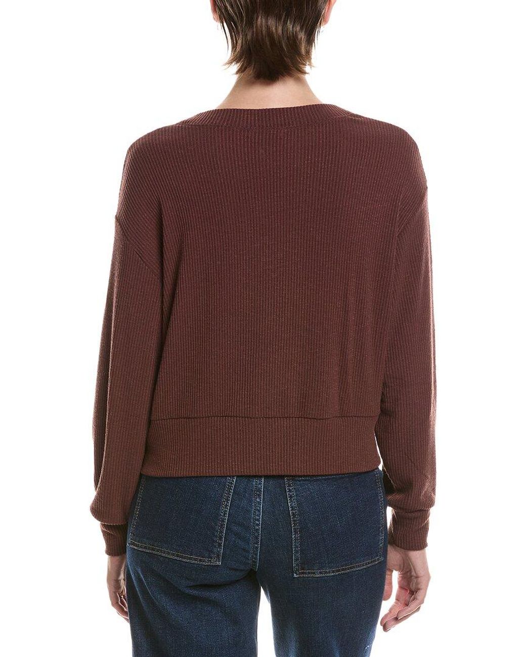 Michael Stars Purple Ilsa V-neck Cardigan