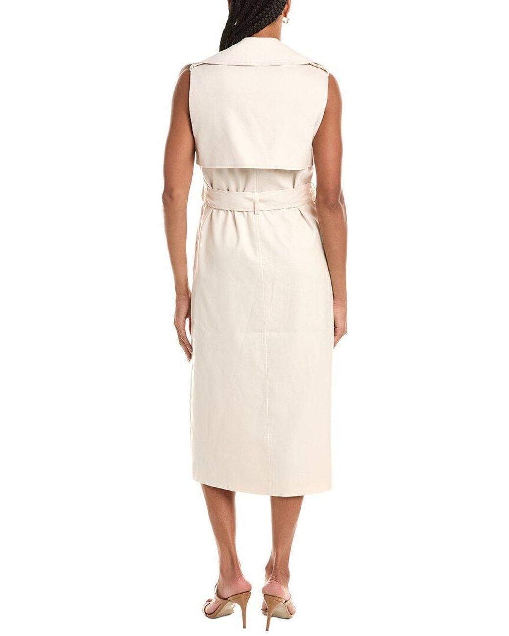 Alice + Olivia Natural Keith Midi Linen-Blend Dress