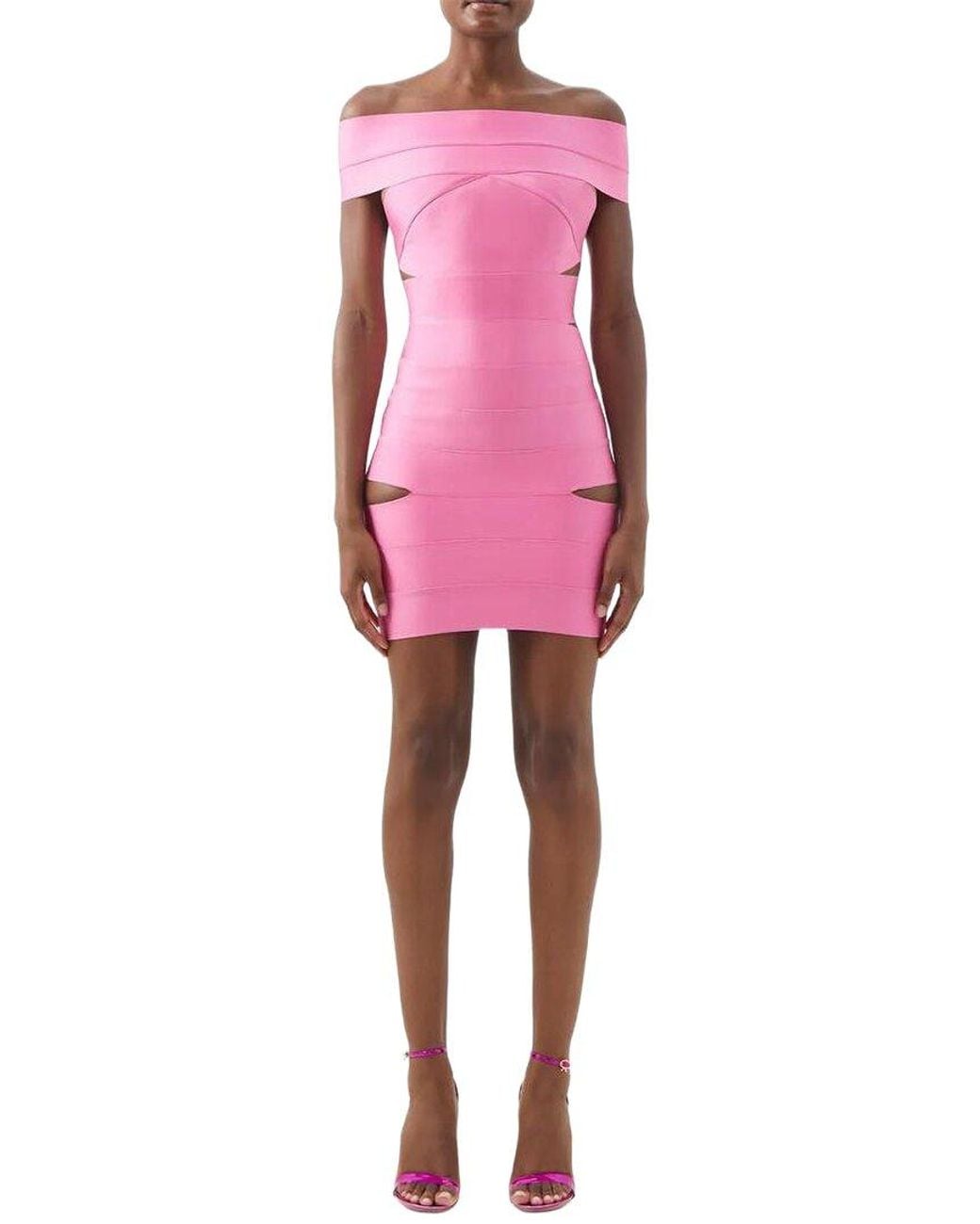 CAMILA BLANCO Pink Solid Mini Dress