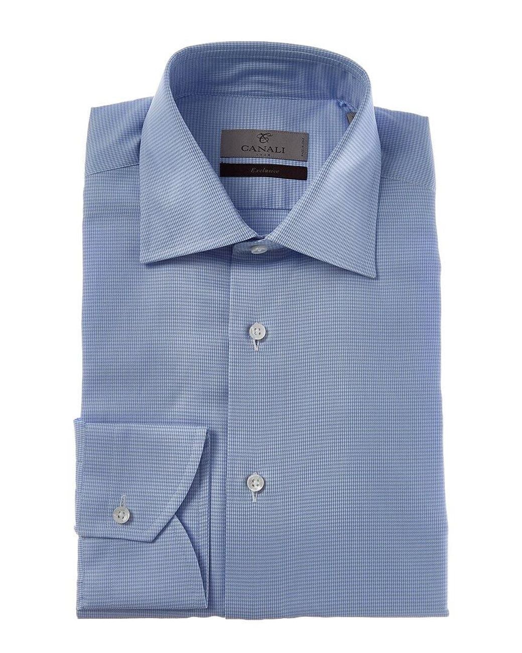 Canali Blue Dress Shirt for men
