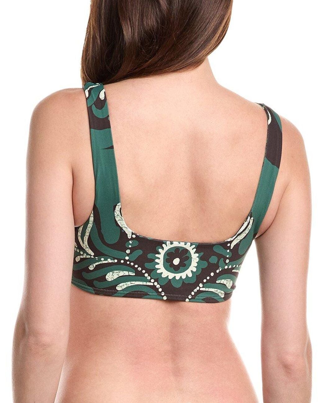 Sea Green Charlough Print Bikini Top