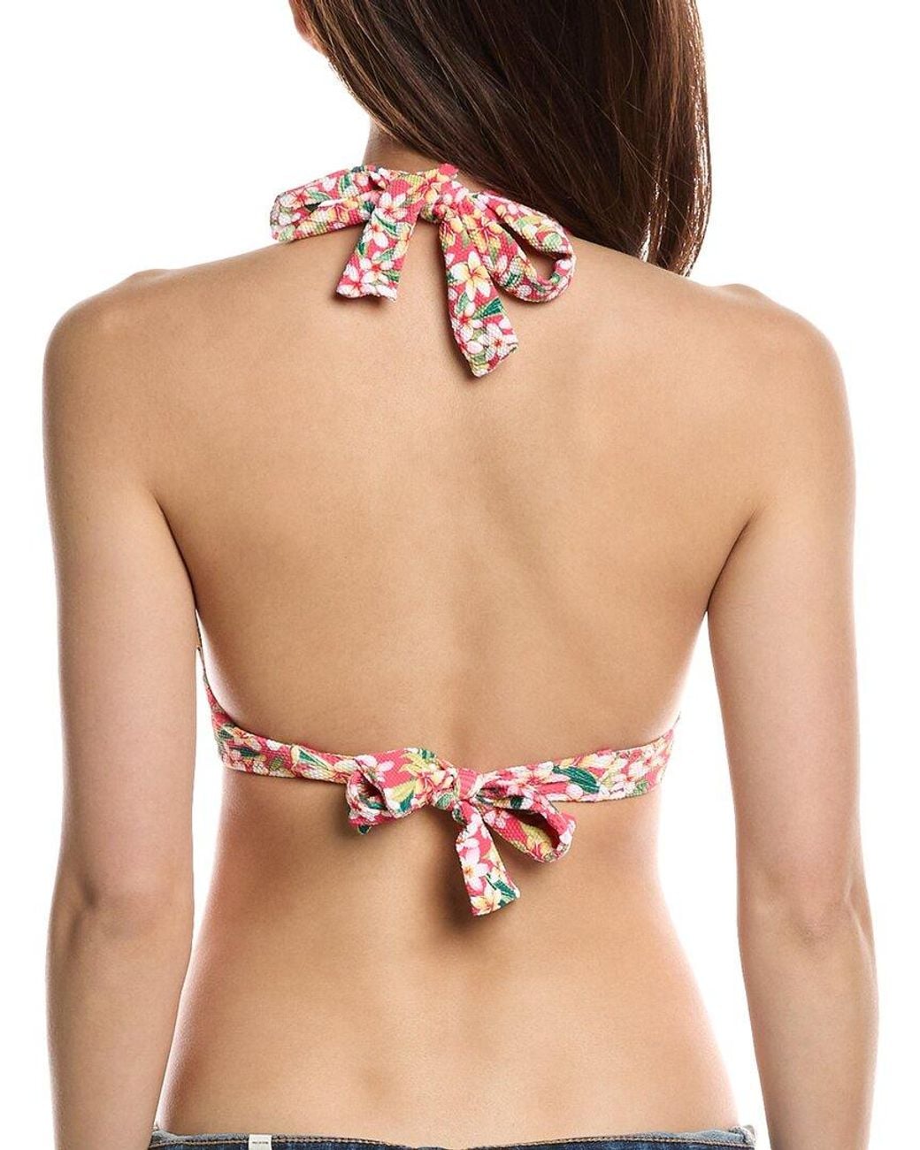 Tommy Bahama Pink Island Cays Flora Reversible Halter Bikini Top