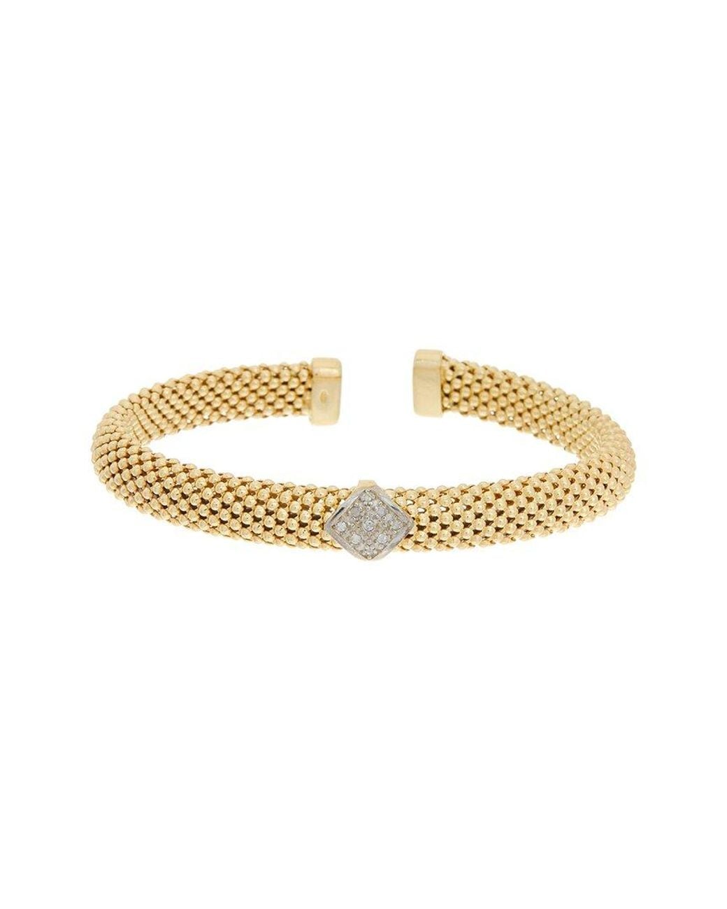 Meshmerise Metallic 18K Rose Vermeil 0.12 Ct. Tw. Diamond Bangle Bracelet
