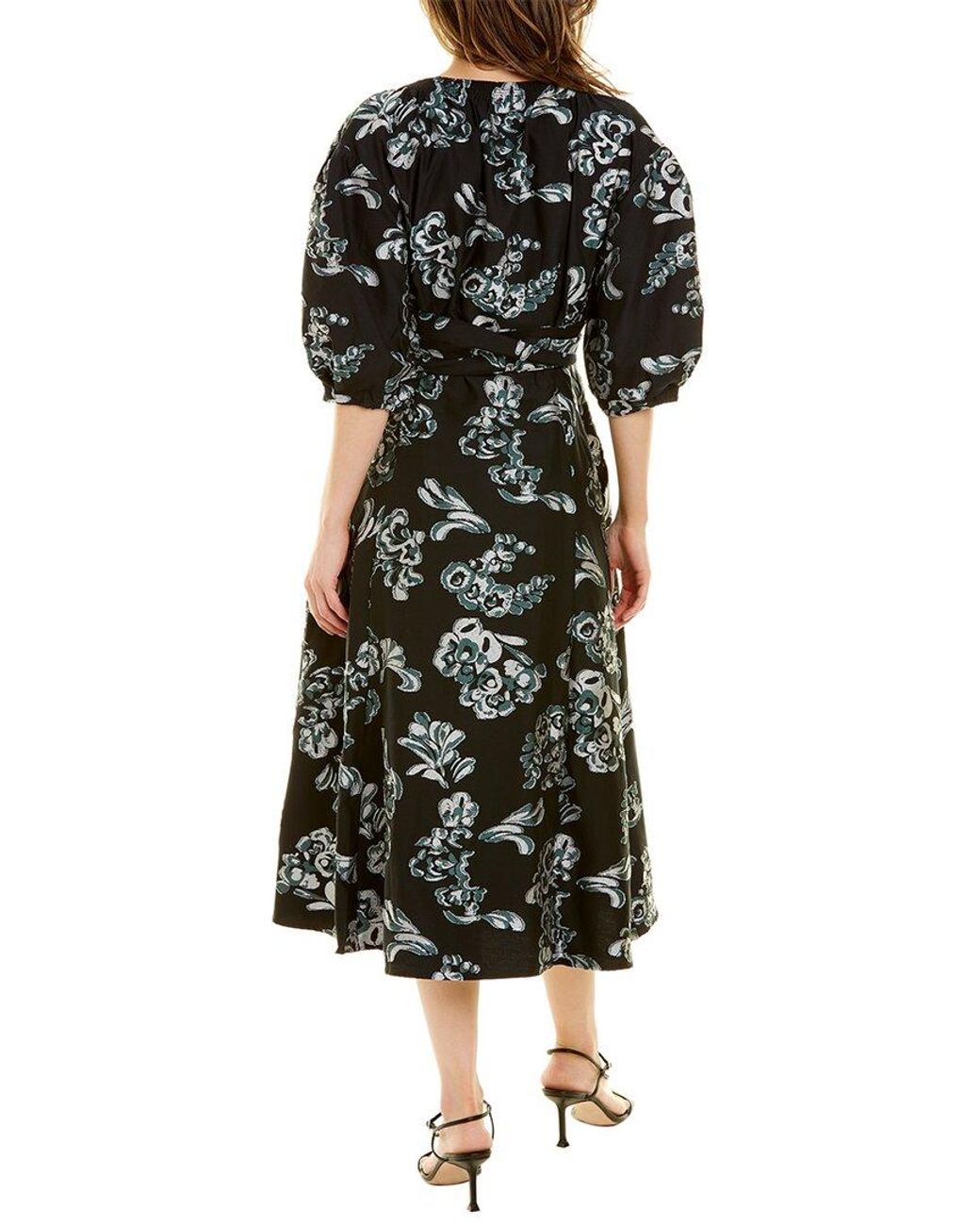 Tanya Taylor Black Lida Wrap Dress