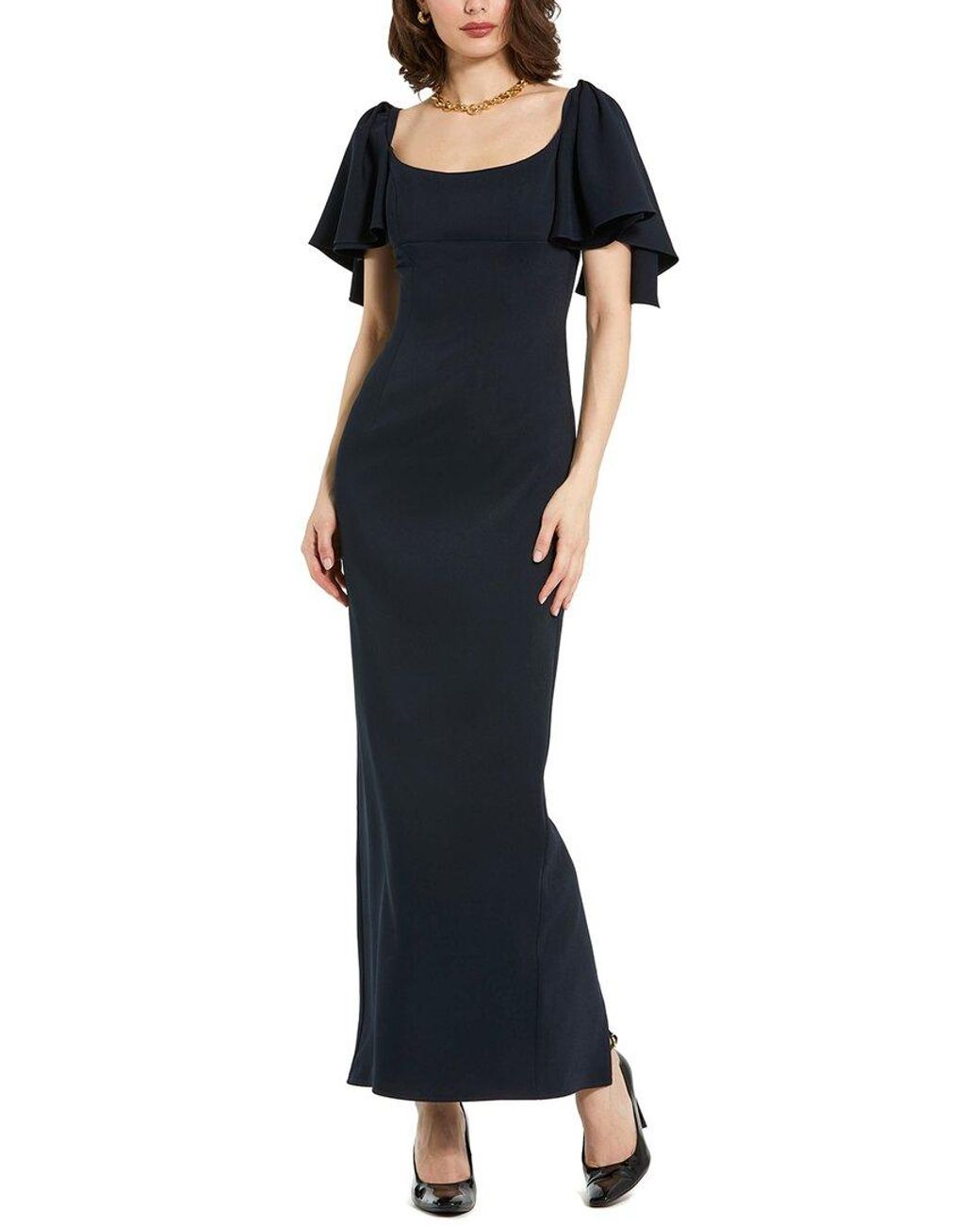 Mac Duggal Blue Crepe Gown
