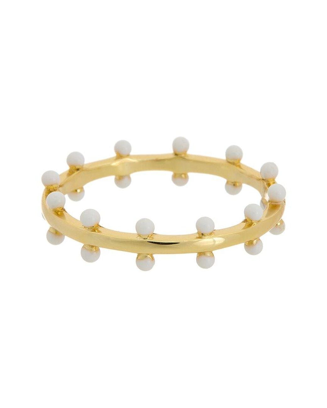 Argento Vivo Metallic 14k Plated Bead Ring