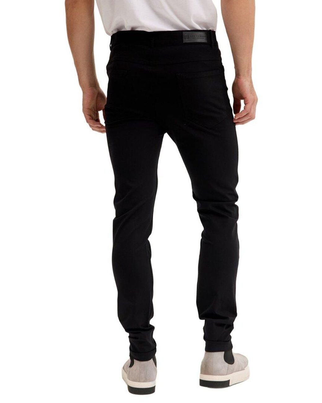 Ron Tomson Black Lightweight Fitted Casual Pant for men