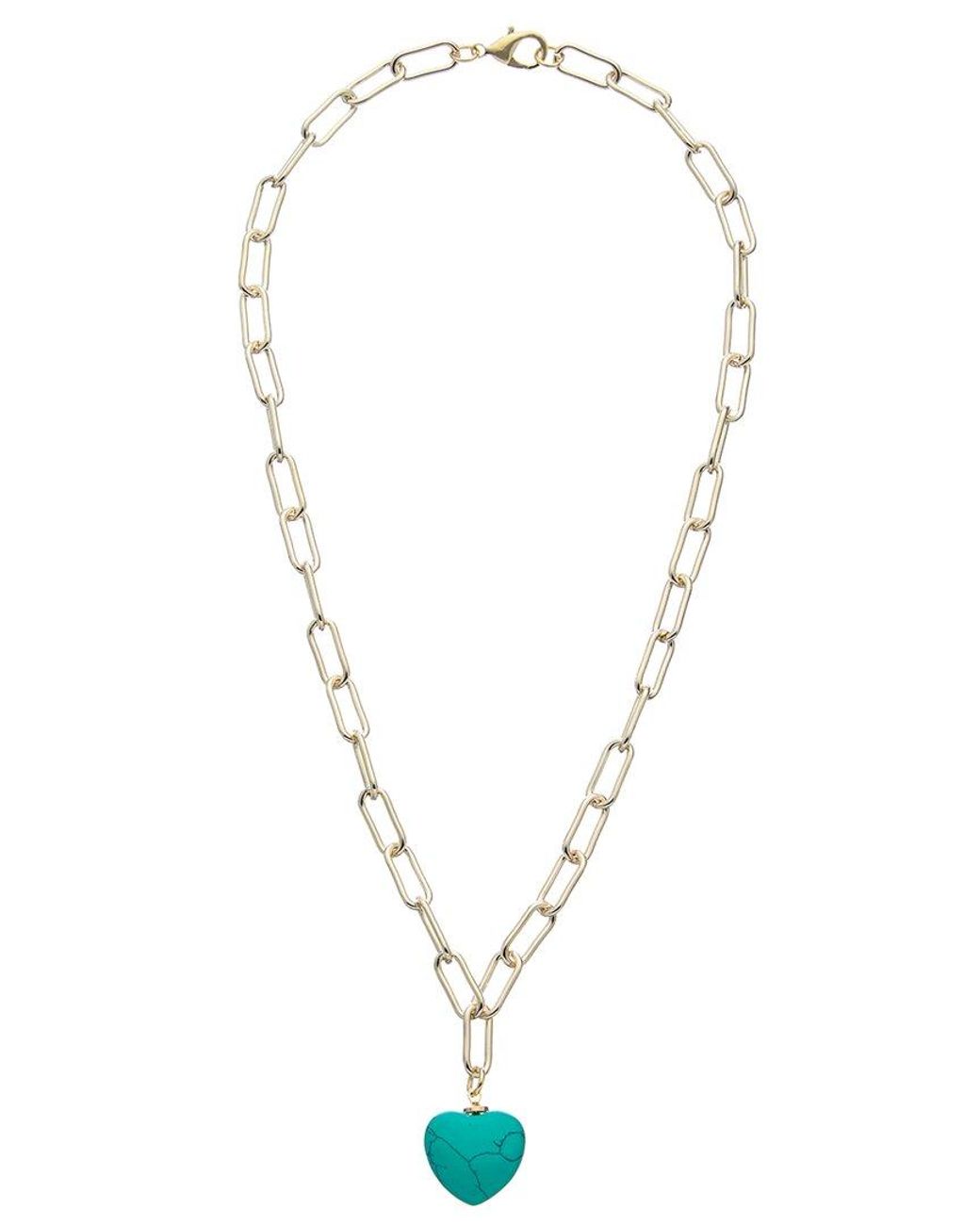Juvell Blue 18k Plated Turquoise Heart Lariat Necklace