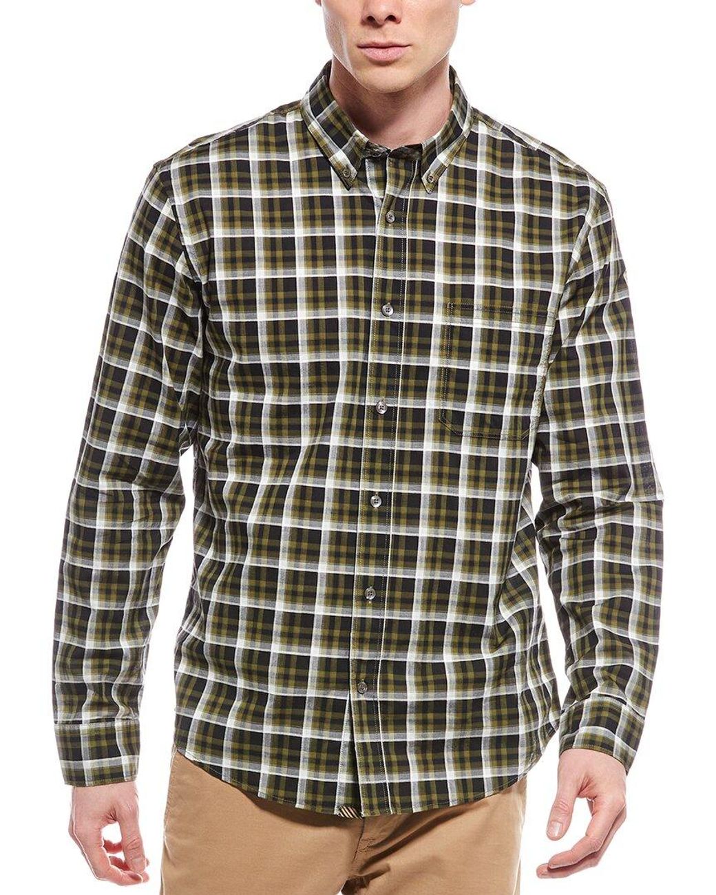 Billy Reid Green Tuscumbia Linen-Blend Shirt for men