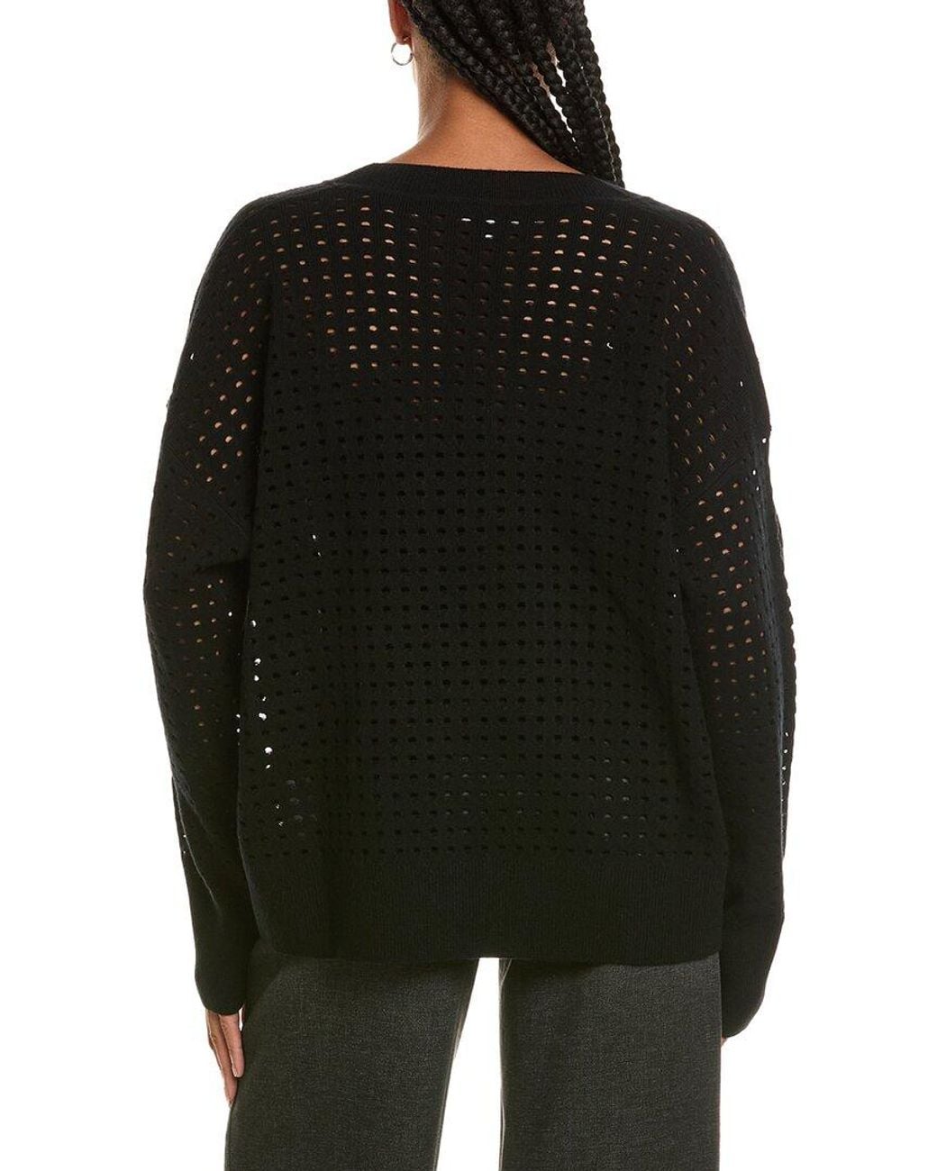 Diane von Furstenberg Black Linda Wool & Cashmere-Blend Sweater