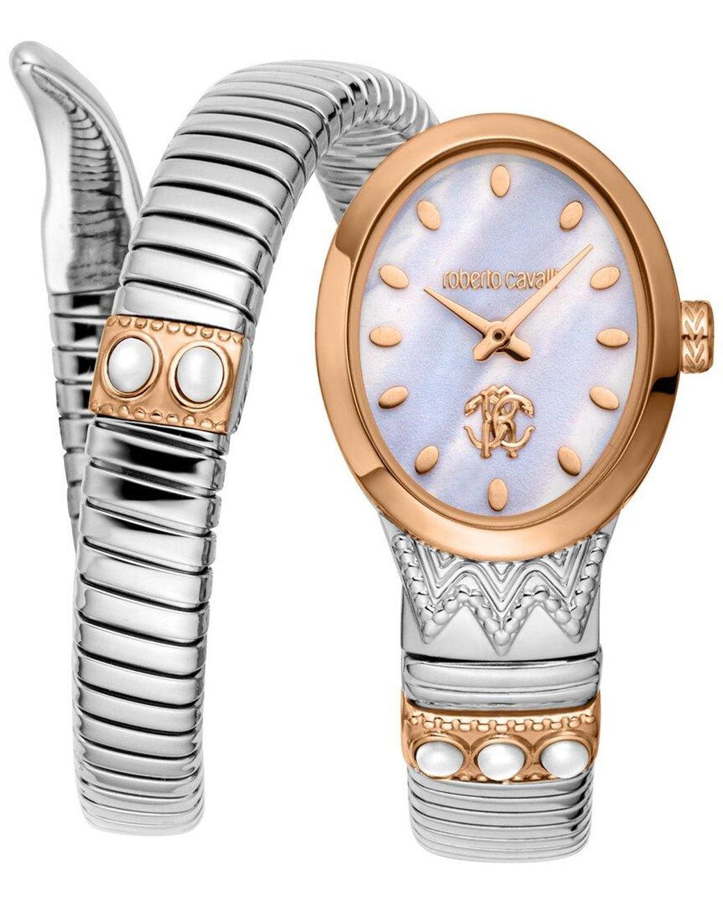Roberto Cavalli White Serpente Ornato Watch