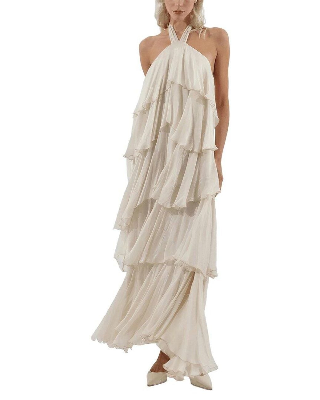 Dilireba Natural Embellished Maxi Dress