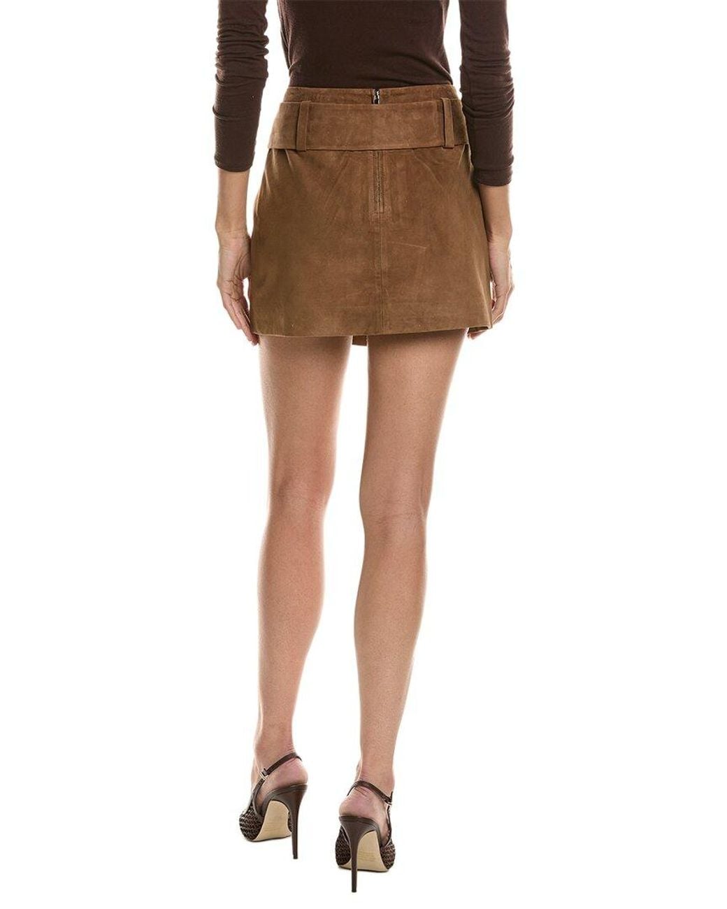 Walter Baker Brown Vivian Suede Skirt