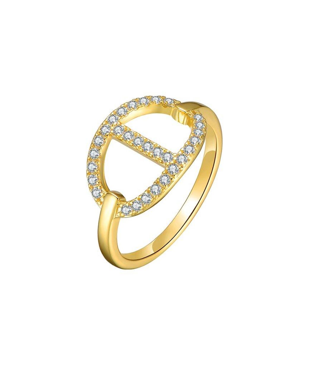 Rachel Glauber Metallic 14k Plated Cz Ring