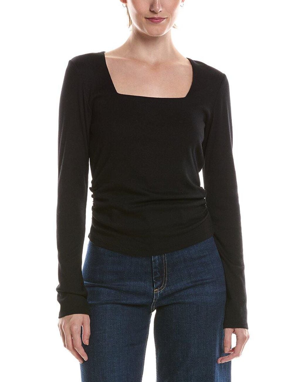 Michael Stars Black Sarah Square Neck Sweater