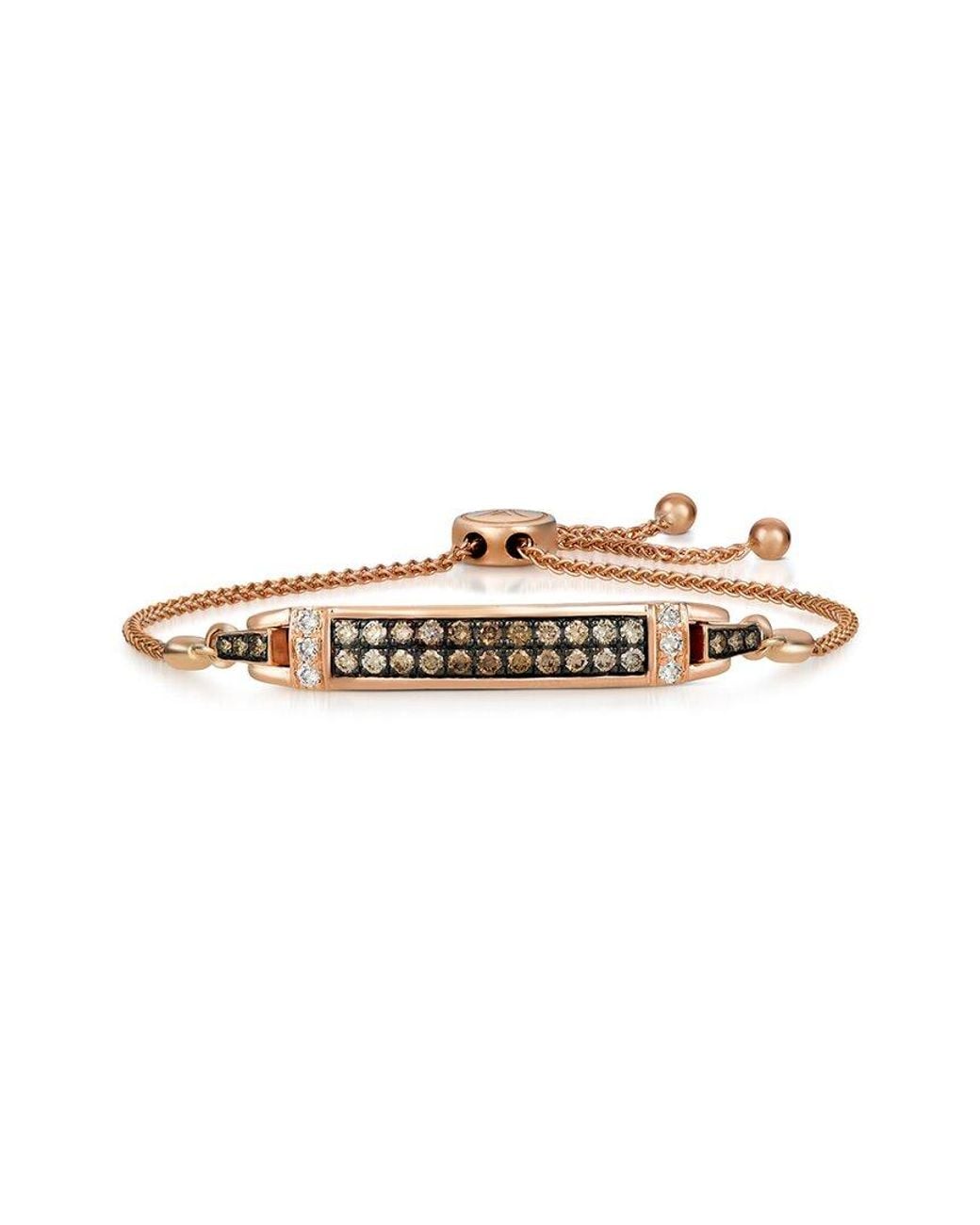 Le Vian White Le Vian 14k Rose Gold 0.82 Ct. Tw. Diamond Bolo Bracelet