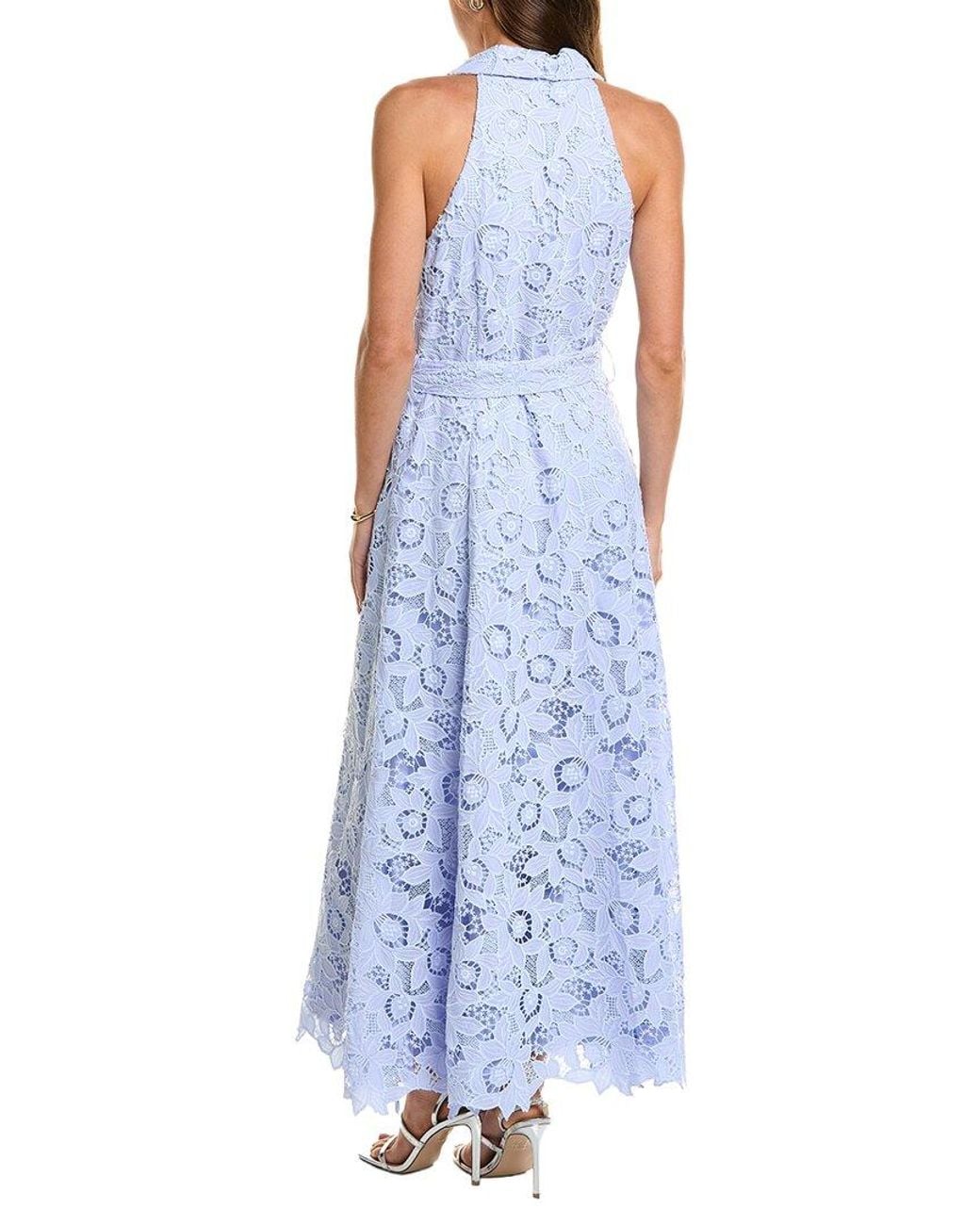 Elliatt Blue Lacy Collared Maxi Dress