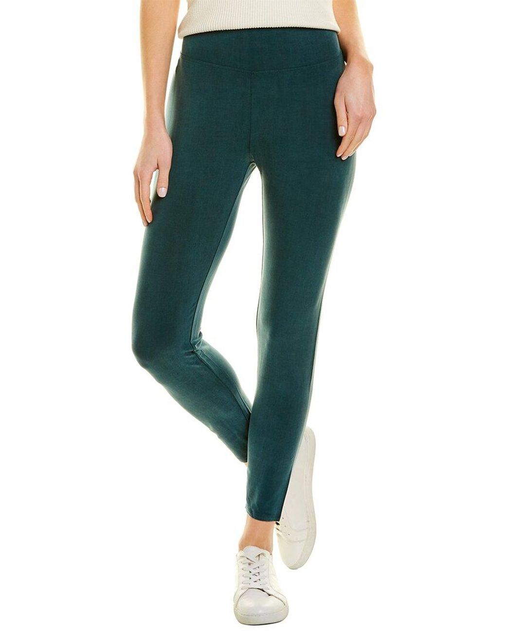 Eileen Fisher Black Viscose Stretch Ponte Leather Blocked Legging Pant Sz M  for sale online | eBay