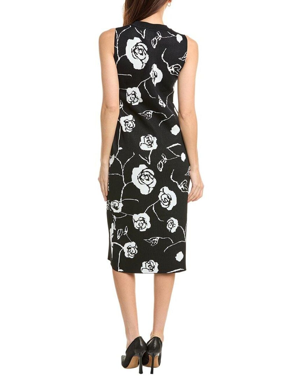 Gracia Black Fitted Midi Dress