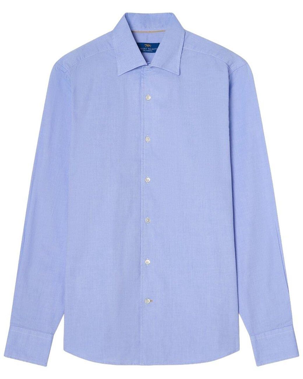 Robert Talbott Blue Morgan Pinpoint Oxford Shirt for men