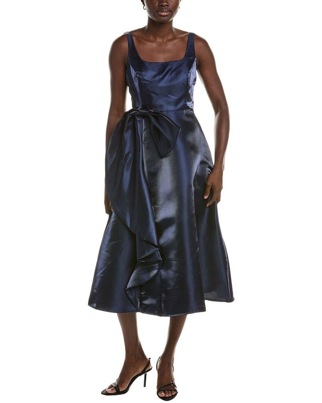 Maison Tara Blue Sleeveless Midi Dress