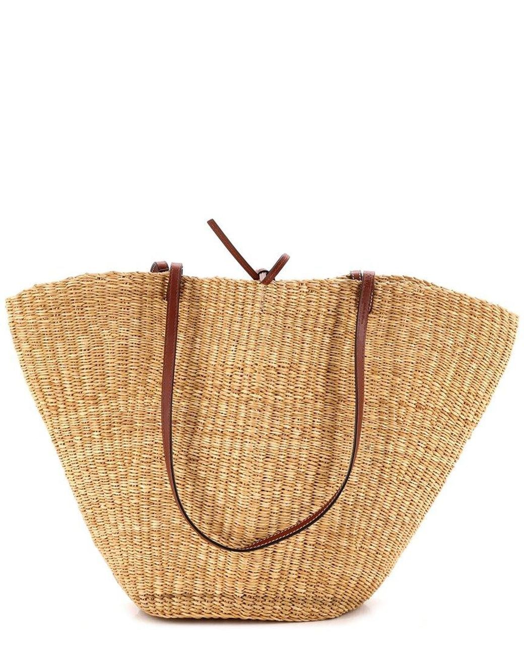 Loewe Natural Woven Raffia Shell Basket Bag Medium (Authentic Pre-Loved)