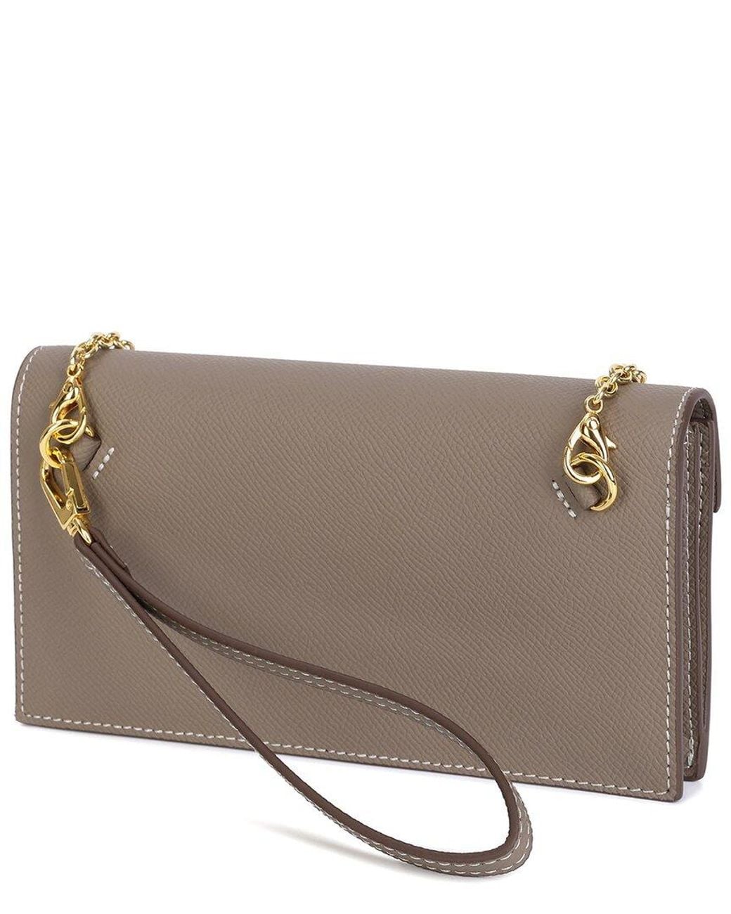 Tiffany & Fred Paris Gray Grained Leather Wallet