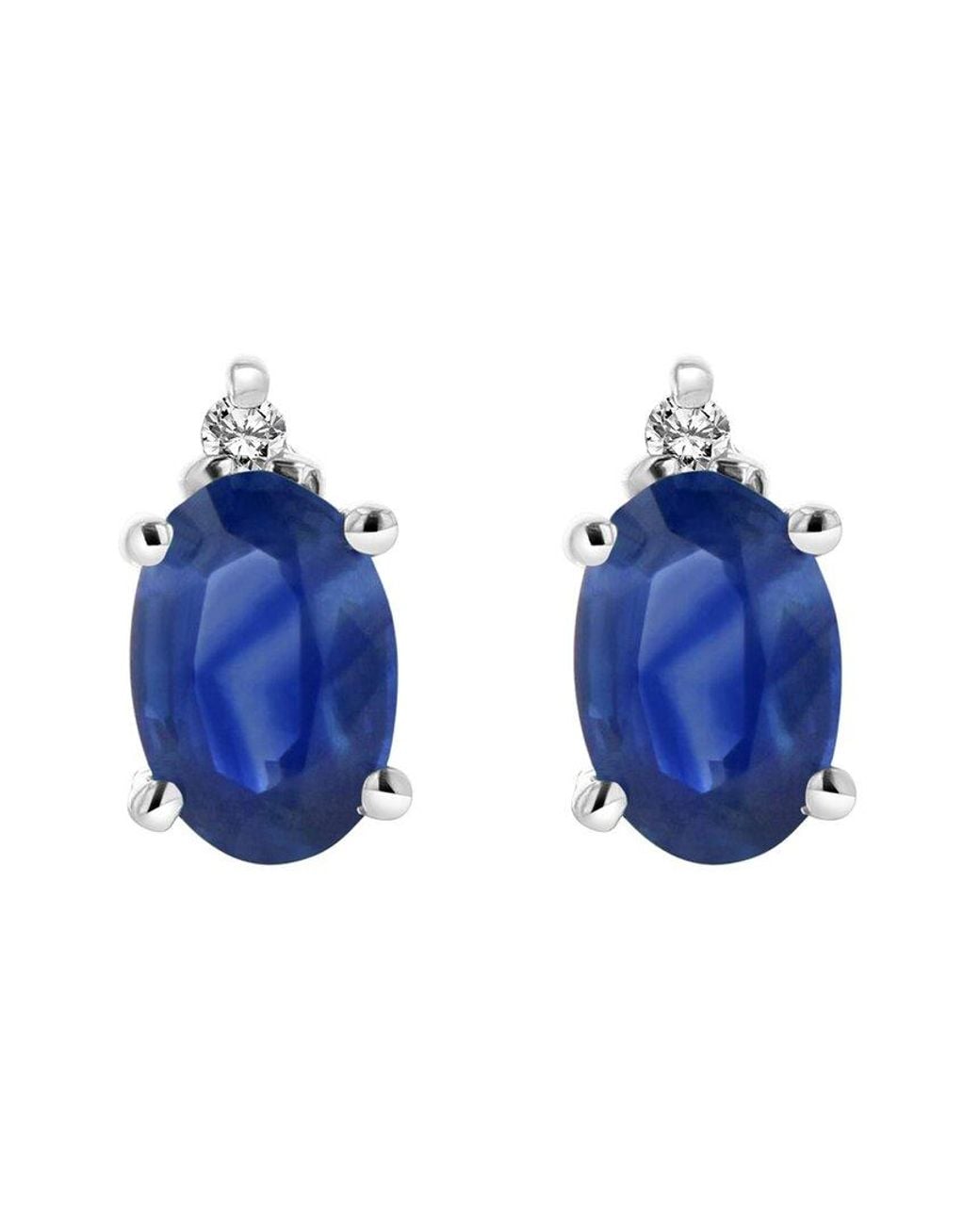 LEVARON Blue 14K 0.72 Ct. Tw. Diamond & Sapphire Studs