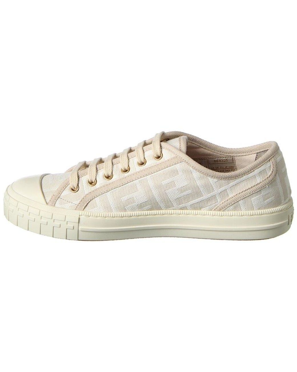 Fendi White Domino Ff Jacquard Sneaker