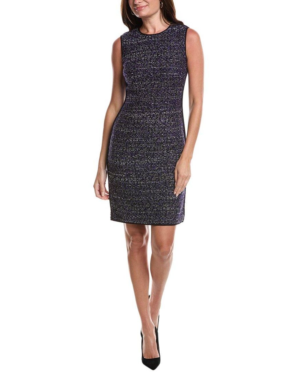 St. John Blue Tweed Mini Dress
