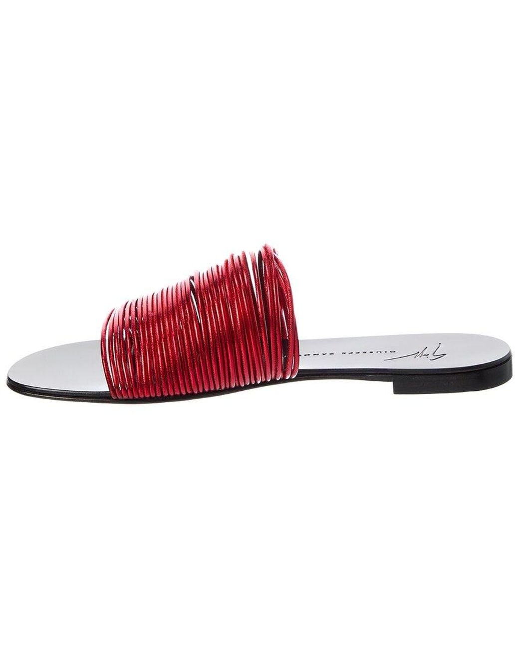 Giuseppe Zanotti Red Clio Leather Sandal
