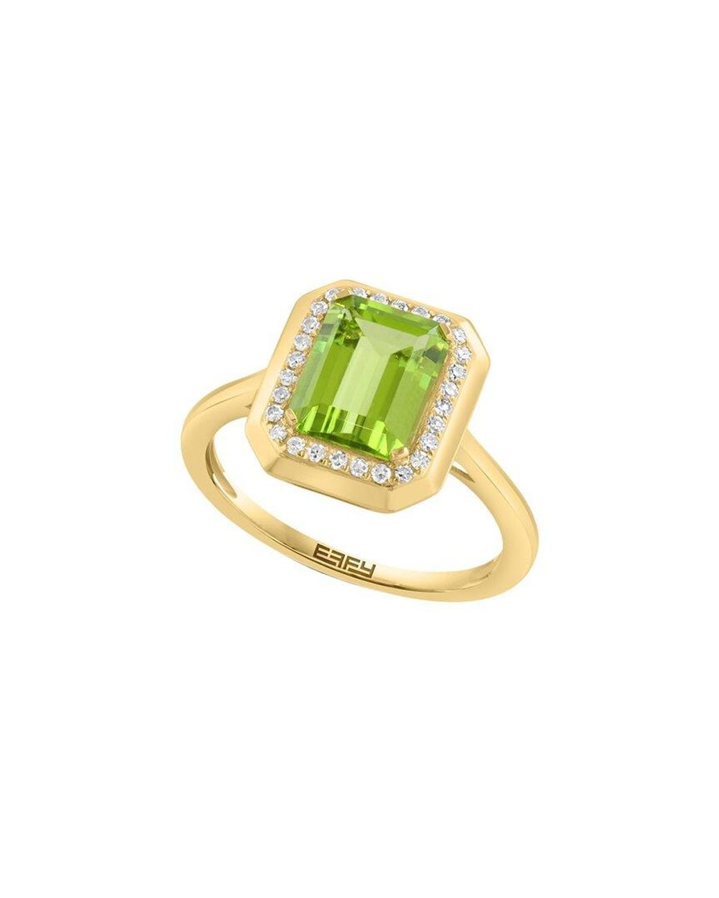 Effy Fine Jewelry Metallic 14K 2.33 Ct. Tw. Diamond & Peridot Ring