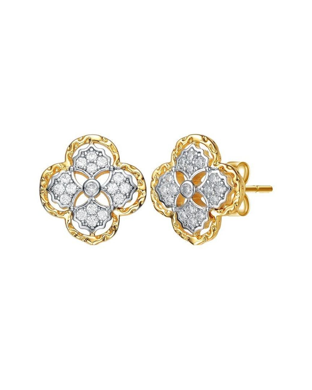 Rachel Glauber Multicolor Two-tone Plated Cz Studs