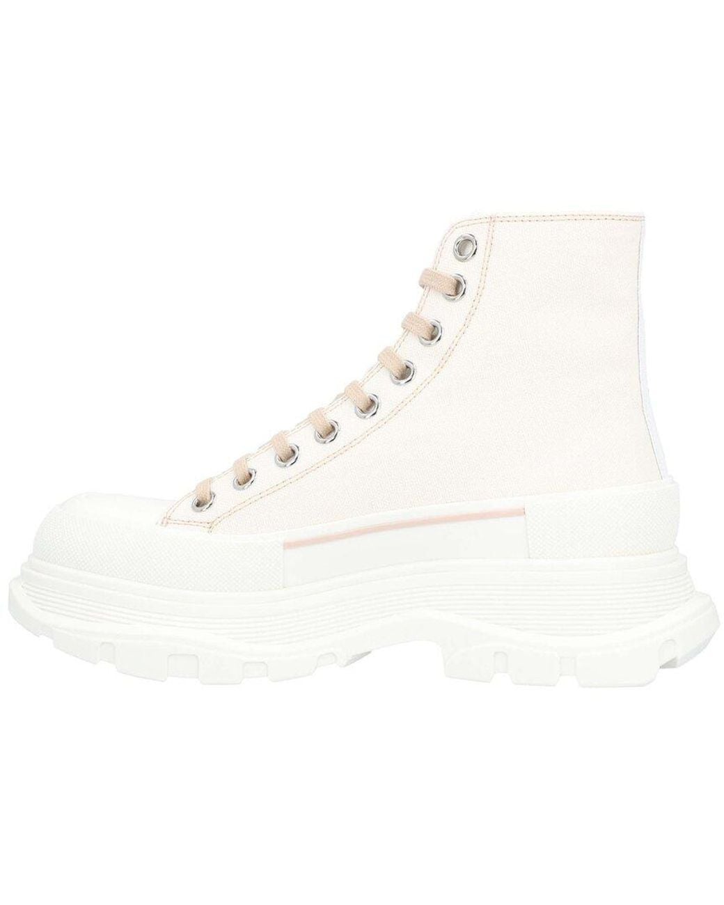 McQueen Natural Canvas Tread Slick Boot, Never Worn (Authentic Pre- Loved)