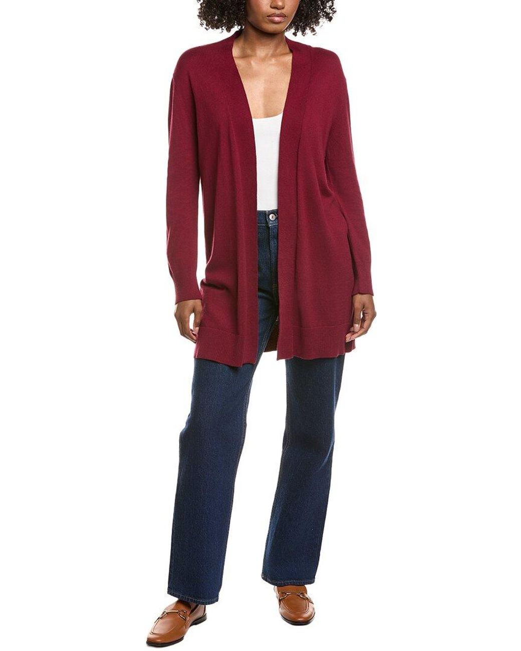 Hannah Rose Red Relaxed Cashmere-Blend Duster