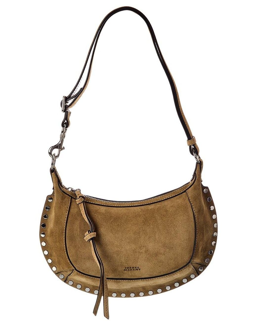 Isabel Marant Metallic Oskan Moon Suede Hobo Bag