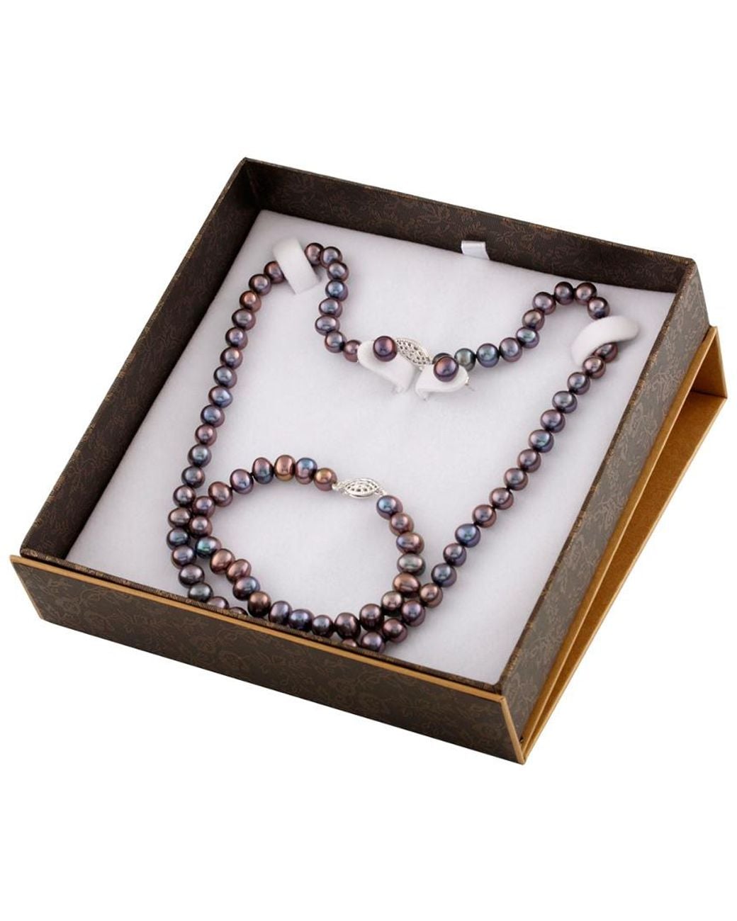 Splendid Metallic Silver 7-8mm Freshwater Pearl Bracelet & Necklace Set