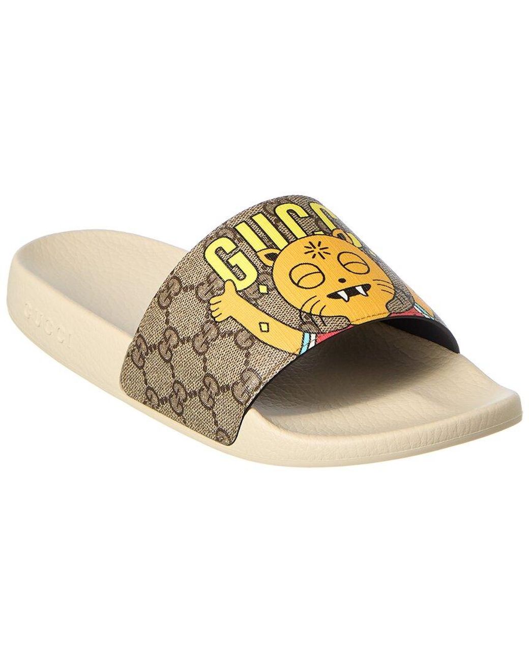 Gucci GG Supreme Canvas Slide in Yellow for Men Lyst UK