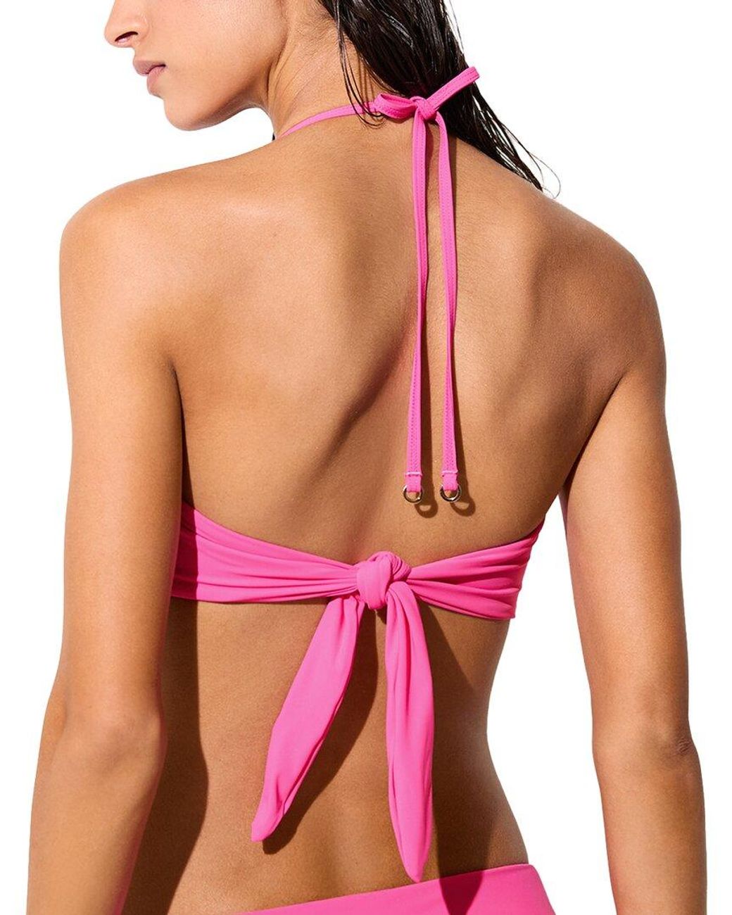 Reiss Pink Carina Removable Strap Bandeau Bikini Top