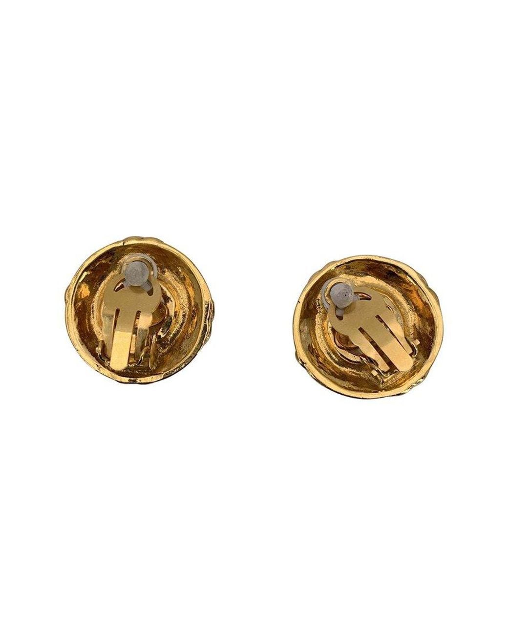 Chanel Metallic Vintage Earrings (authentic Pre-loved)