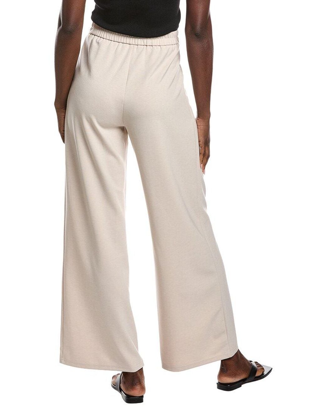 Gracia Natural Pleated Wide Leg Pant