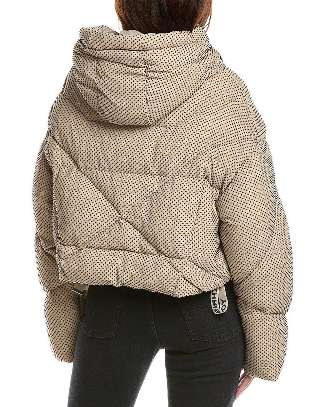 Khrisjoy Brown Khris Rhinestone Crop Puffer Down Jacket