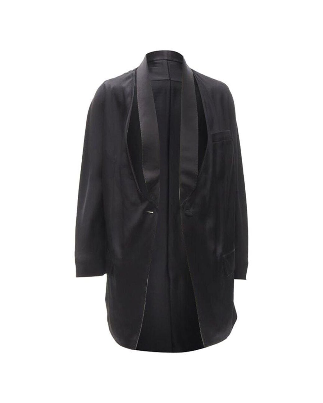Givenchy Blue Riccardo Tisci Silk Cutout Collar Kimono Robe Blazer, Size Fr (Authentic Pre-Loved)