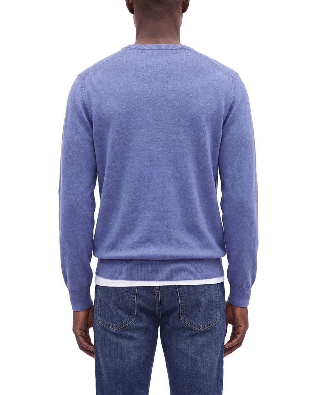 N.Peal Cashmere Blue Burlington Cashmere V-Neck Sweater for men