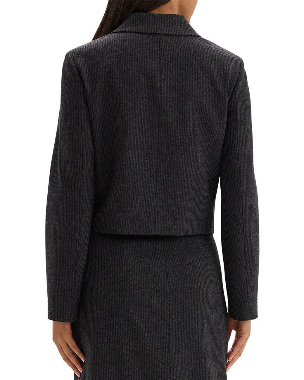 Theory Black Short Flannel Jacket