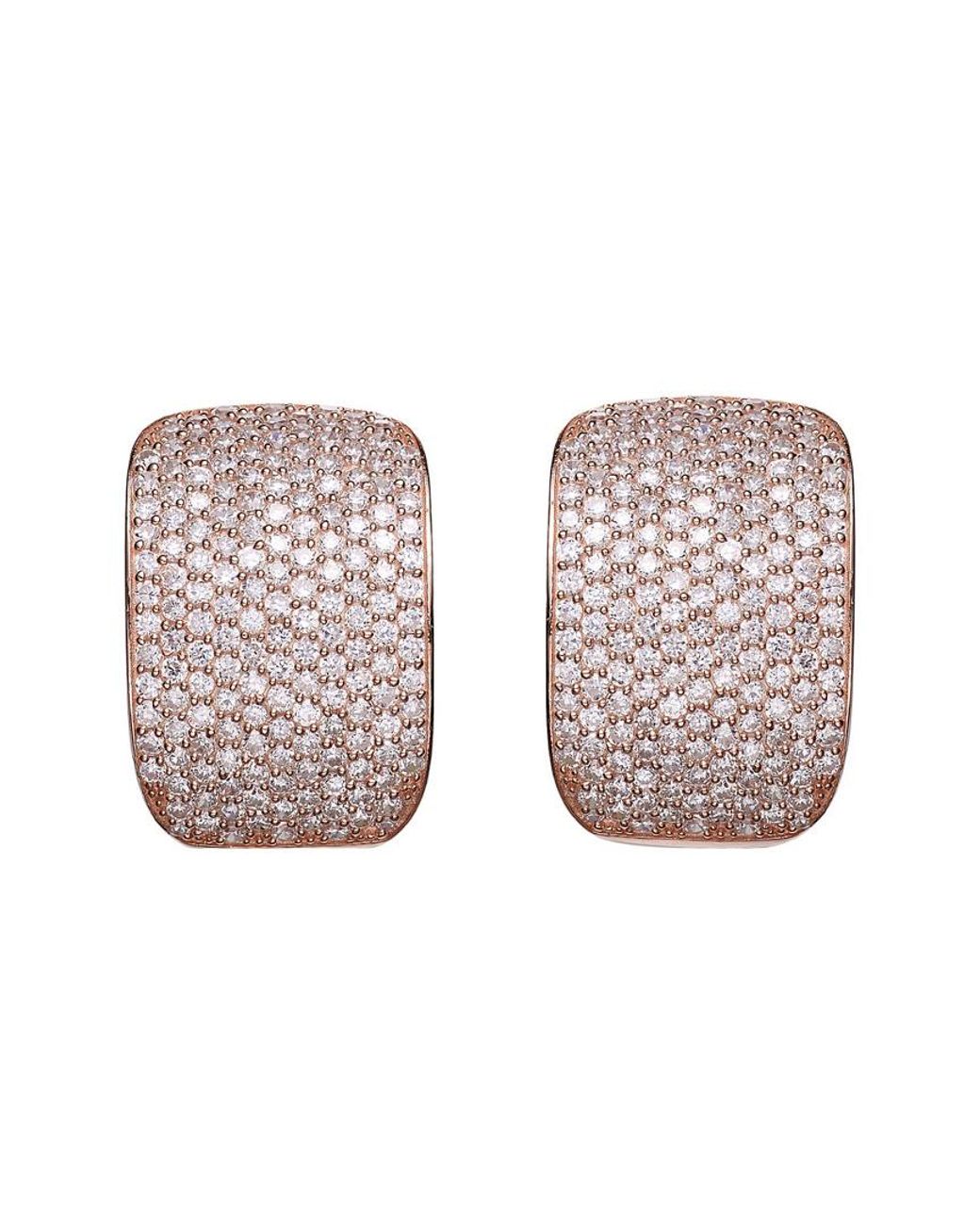Genevive Jewelry Pink 14k Rose Gold Vermeil Cz Earrings