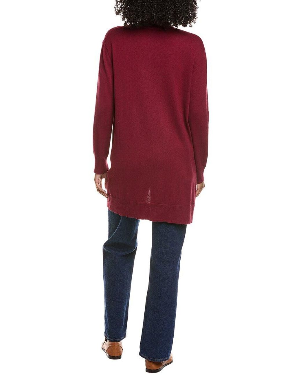 Hannah Rose Red Relaxed Cashmere-Blend Duster