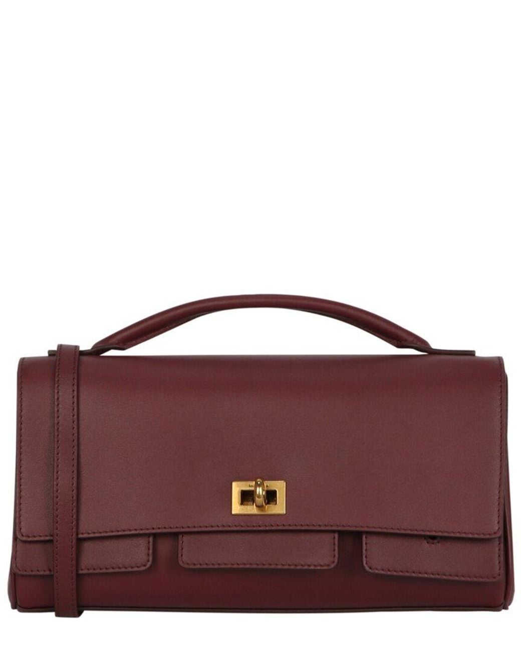 Balenciaga Purple Bel Air Small Leather Clutch