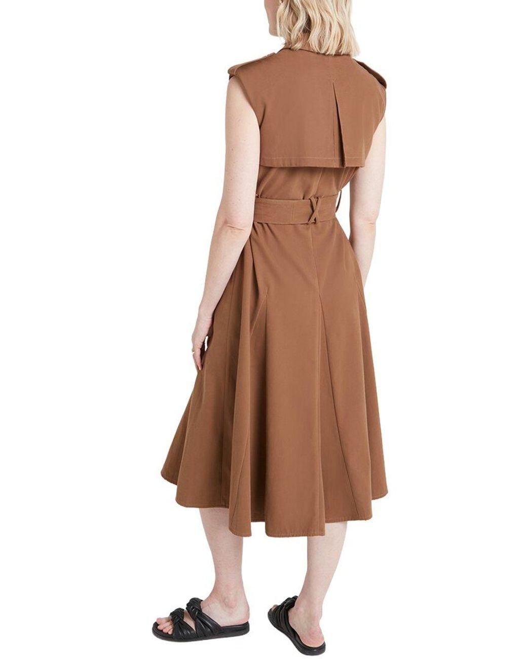 Temperley London Brown Javier Wool-Blend Sleeveless Trench Coat
